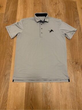 Greyson Detroit Lions Golf Polo Men’s M Navy Striped NFL Performance Shirt